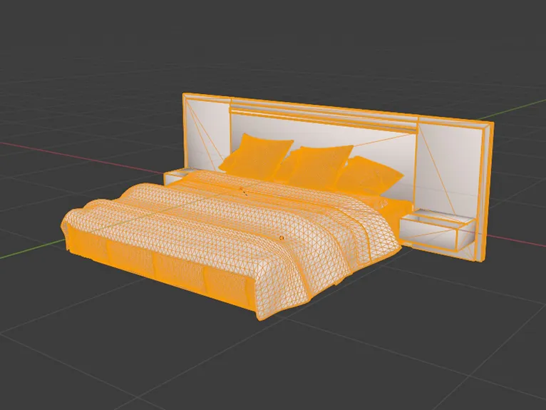 3Dモデリング ベッド