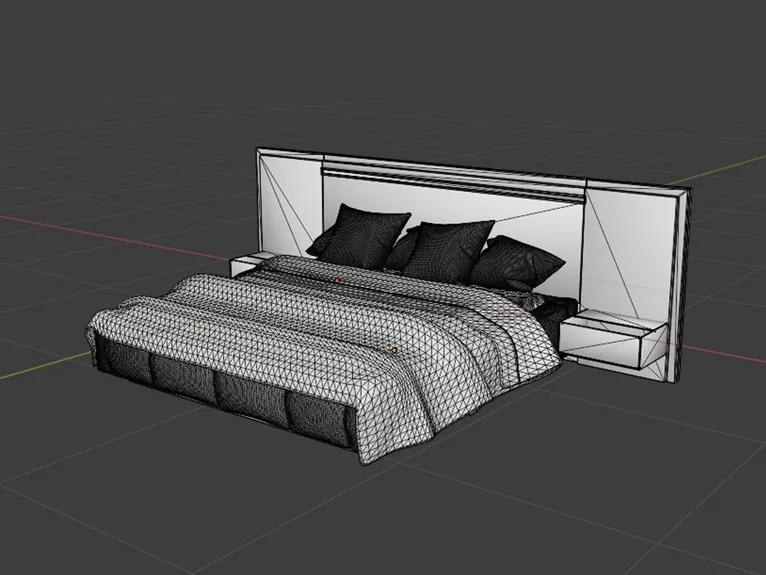 3Dモデリング ベッド